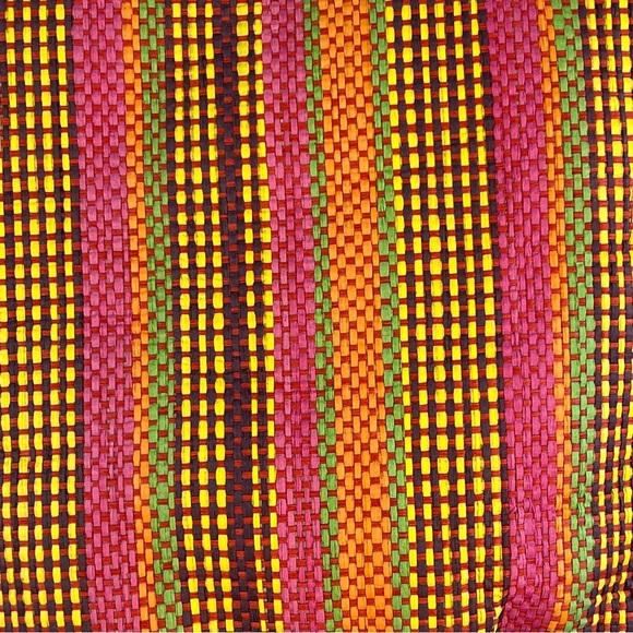 Shiraleah Chiara Chicago Bright Multi Color Tote Paper Straw Bamboo Handle Purse - Picture 7 of 7